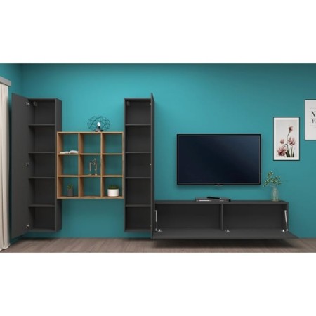 Parete attrezzata porta TV 2 armadi 1 libreria Maru