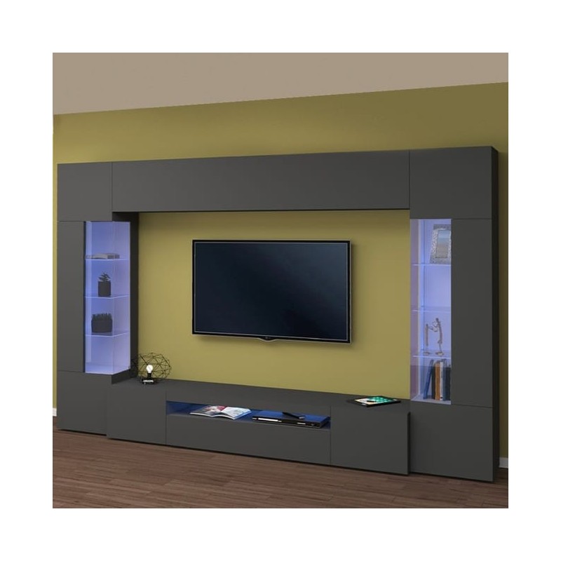 Parete attrezzata porta TV 2 vetrine 1 pensile New-Egypt Parete attrezzata porta TV 2 vetrine 1 pensile New-Egypt