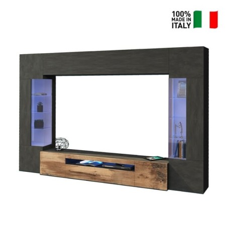 Parete attrezzata porta TV 2 vetrine 1 pensile New-Egypt