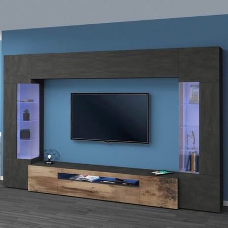 Parete attrezzata porta TV 2 vetrine 1 pensile New-Egypt