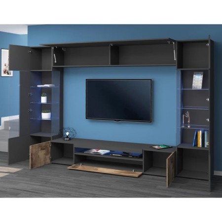 Parete attrezzata porta TV 2 vetrine 1 pensile New-Egypt