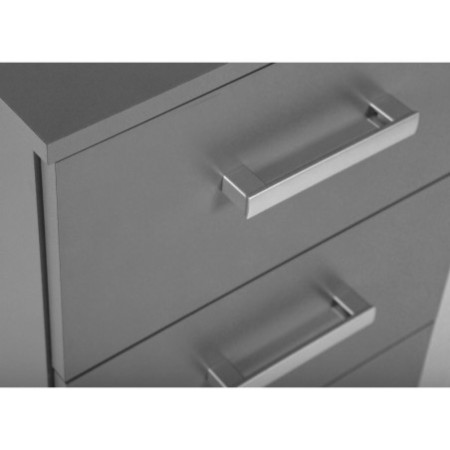 cassettiera in truciolare laminato grigio è una soluzione ideale  funzionale e dal design moderno.