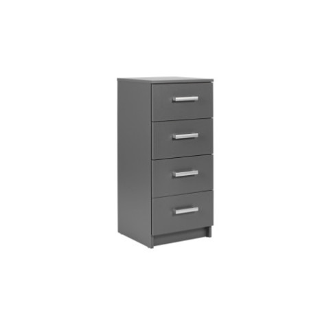 Cassettiera in laminato grigio, dimensioni 42x40x92 cm.