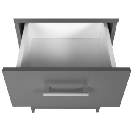Cassettiera in laminato grigio Versatile, perfetta per sala da pranzo o camera da letto.