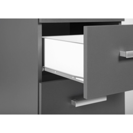 Cassettiera in laminato grigio Materiali di alta qualità e finiture curate.