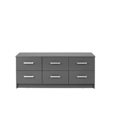Cassettiera bassa grigia con 6 cassetti praticità e design semplice