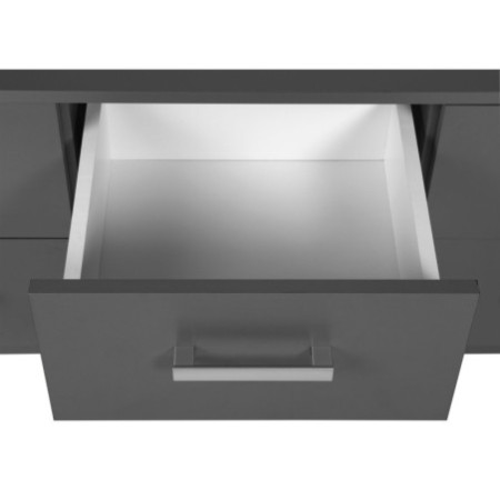 Cassettiera Bassa 6 Cassetti in Truciolare Laminato Grigio