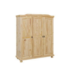 armadio classico in pino massello con finitura naturale 150x56x180