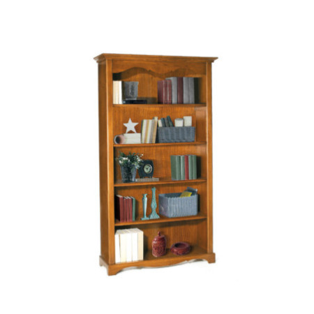 Libreria in Legno Noce Lucido con 4 Ripiani per Casa e Ufficio
