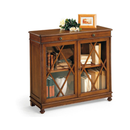 Libreria arte povera in legno noce lucido 110x40x100 cm