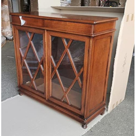 Libreria arte povera in legno noce lucido 110x40x100 cm